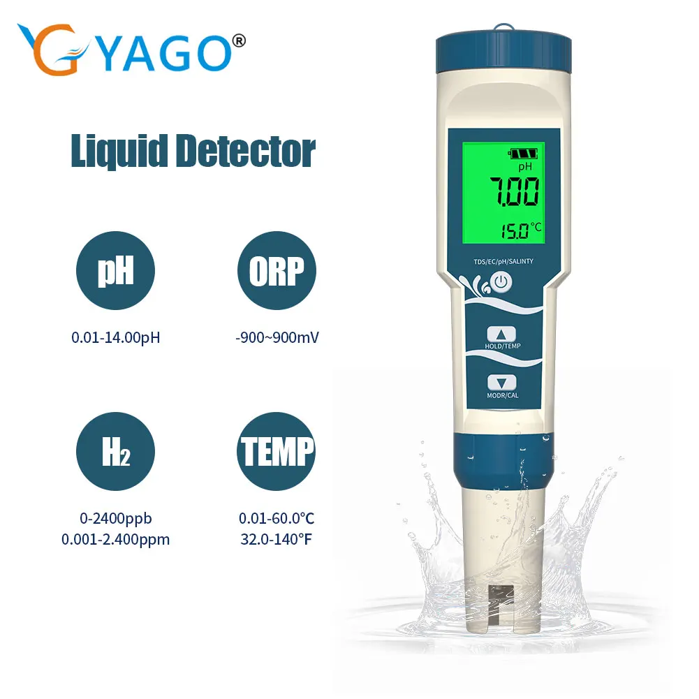 

YY-400 Hydrogen Ion Concentration Meter Water Quality Tester 4 in 1 Digital PH/ORP/H⁺ Meter Thermometer for Drinking Water