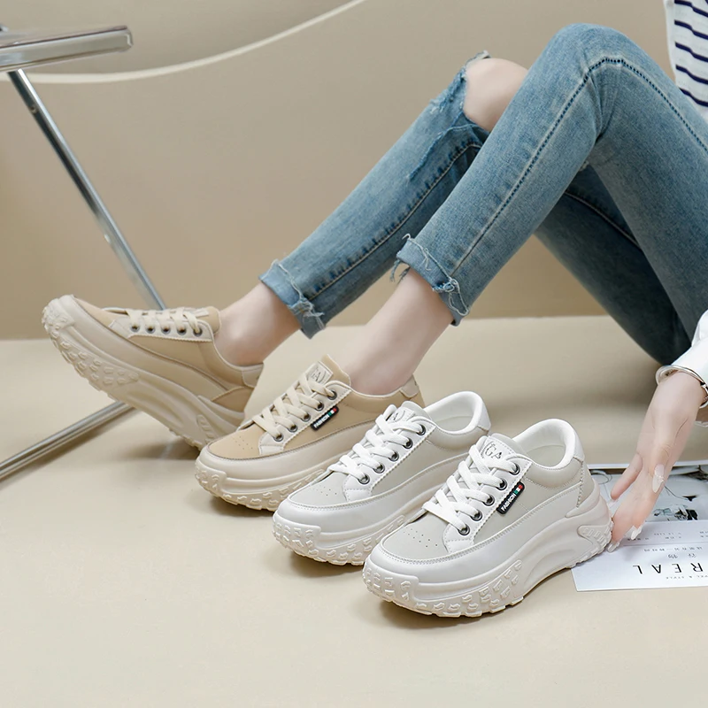 

Женская обувь, новинка 2025, осенняя модная брендовая женская обувь Torre на толстой подошве, повседневная светоотражающая спортивная модная обувь для бега