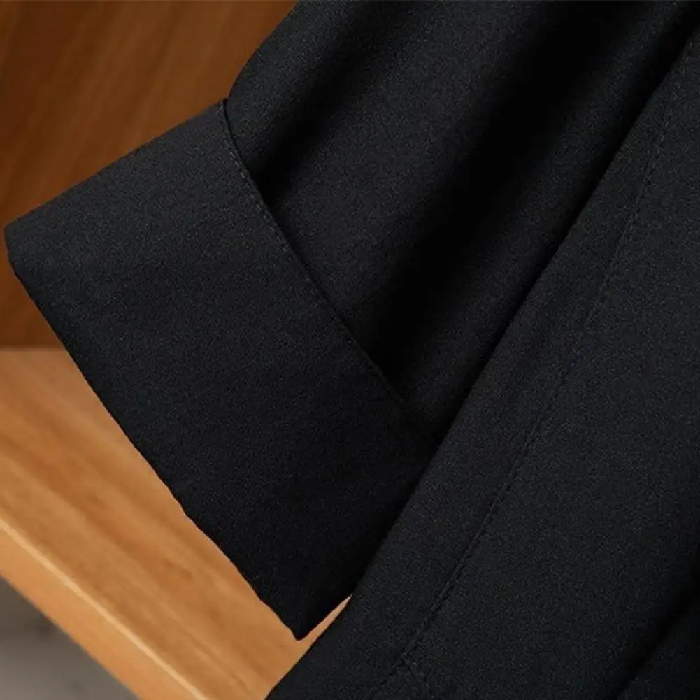 Blazer coréen pour femme, veste boutonnée à revers, manteau adt décontracté à manches trois-quarts, couche de finition fine imbibée, document solide