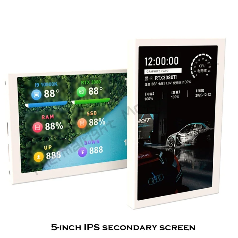 PC Case Expand Screen 5 in IPS TYPE-C Mini Moniror Digital Display IPS Tech Freen AIDA64 Gamer PC Hardware Monitoring
