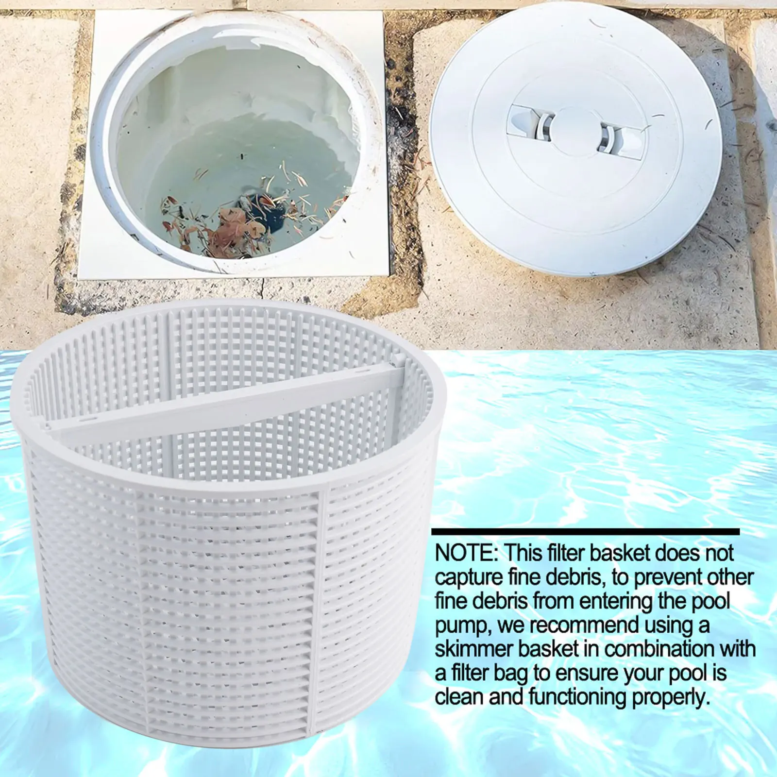 1pcs Pool Skimmer Basket B-152 For Hayward SP1083 SP1084 SP1085 SP1082CA Rubber 17.8*17.0*12.7in Outdoor Pool Skimmer Basket