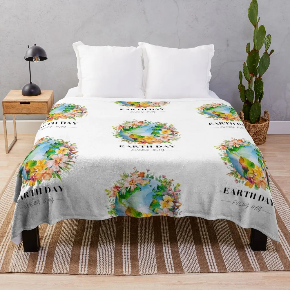 

EARTH DAY EVERY DAY Throw Blanket warm winter Single Decoratives Plush Blankets