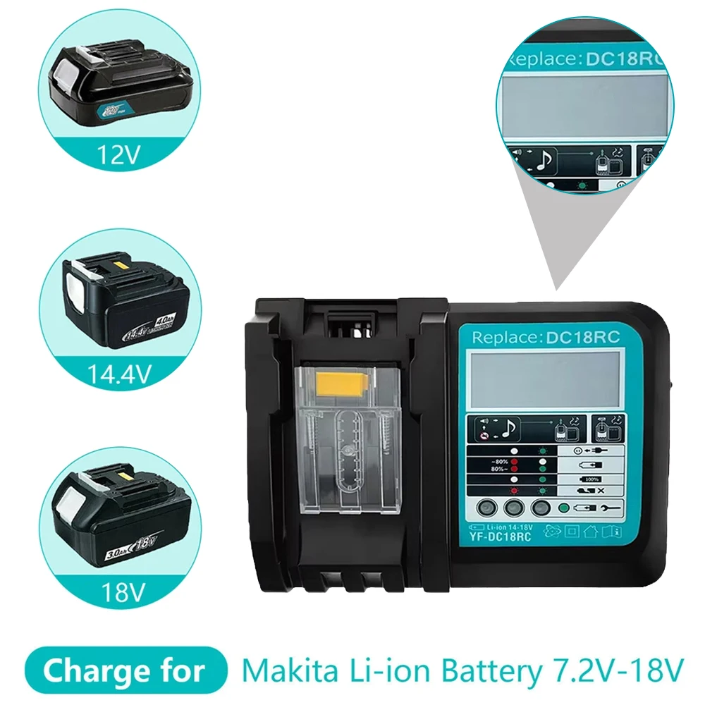 

DC18RC для дрели Makita 18 В зарядное устройство 3A литий-ионное зарядное устройство для Makita 14,4 В 18 В LXT BL1815 BL1860 BL1430 BL1450
