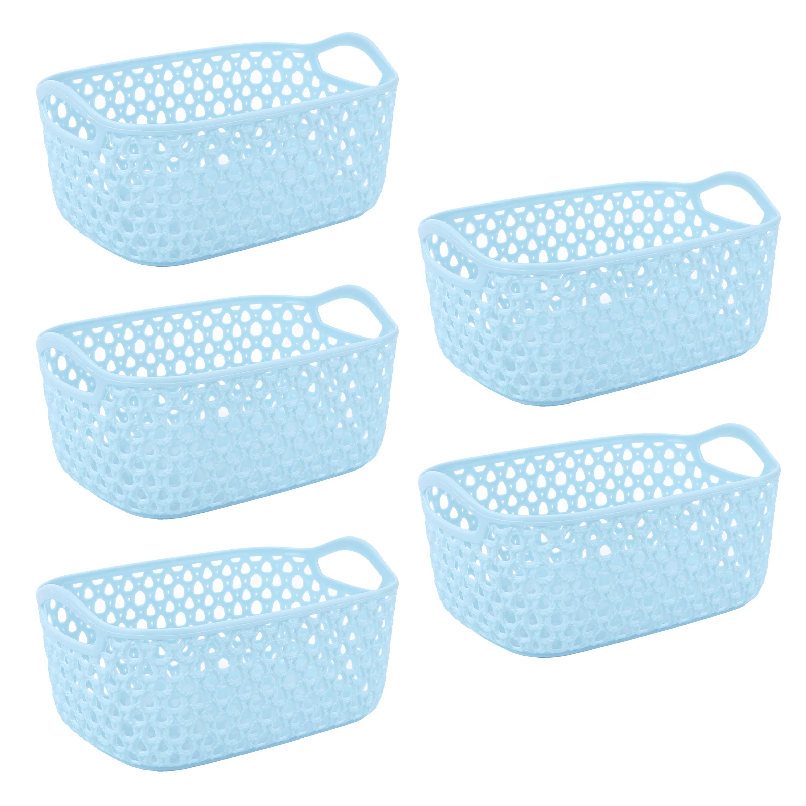 

5PCS Plastic Storage Baskets High Grade Material Open Design Kitchen Bedroom Bathroom Toy ganization Home Accessories
