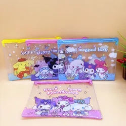 24 pcs/lot Sanrio Kuromi Melody Cinnamoroll Pencil case Kawaii File Bag Stationery Pouch Office School Supplies Promotion Gift