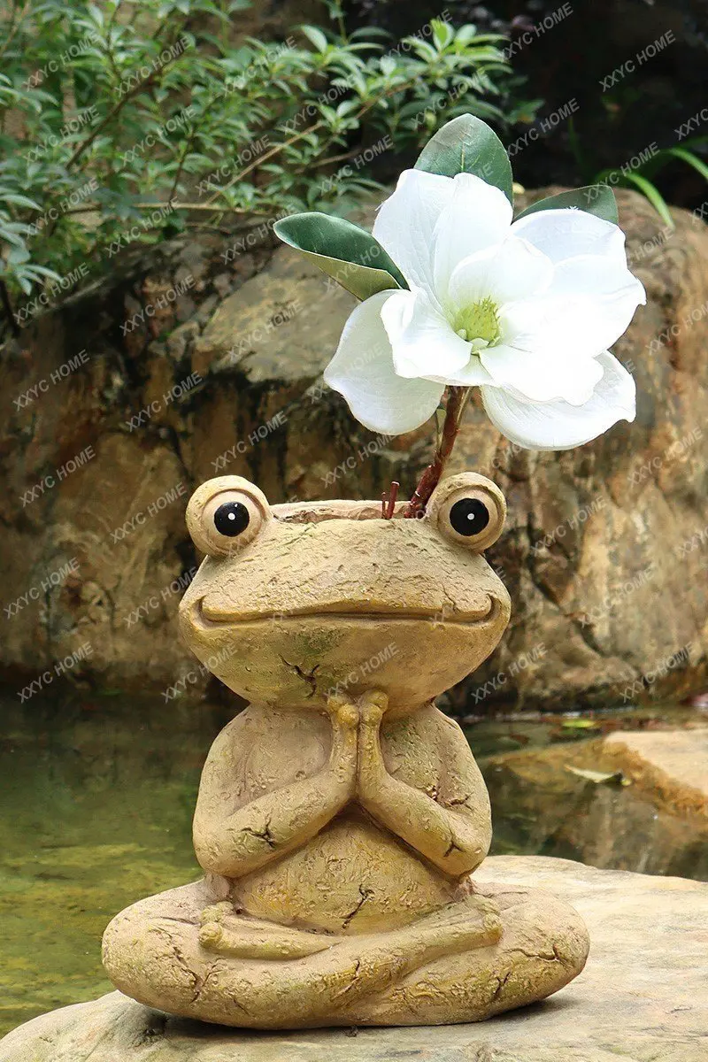 

Garden Decoration Yoga Frog Animal Flowerpot Outdoor Courtyard Garden Creative Floor Ornaments