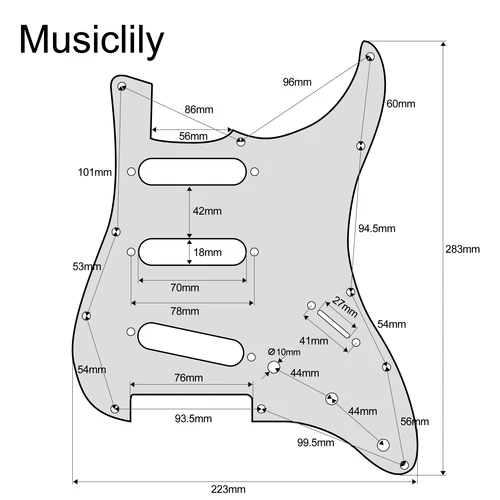 Imagen 2 del producto Musiclily Pro SSS Golpeador de guitarra ST de 11 orificios para Fender USA/Mexican Made Standard ST Estilo moderno