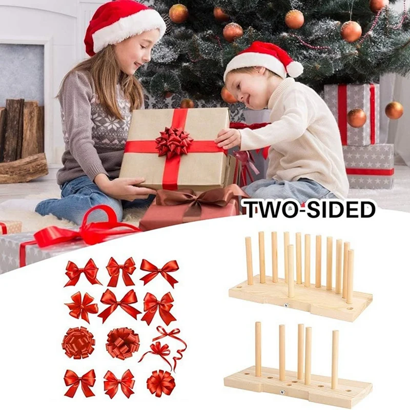 Double Sided Bow Maker For Ribbon, Bow Maker Wooden Wreath Bow Maker Tool Durable Portable Bow Tie Machine Durable Easy Install