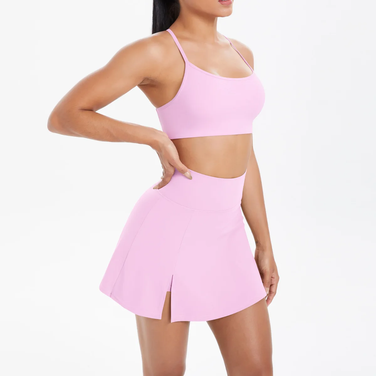 

2PCS Yoga Outfits Women's Tracksuit Gym Sport Bra Shorts Workout Set Yoga Clothes Fitness Yoga Short Skirt Female Fitness Suit