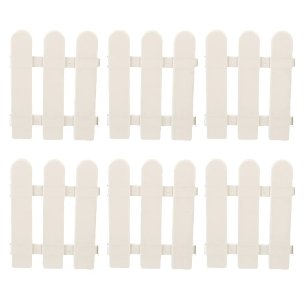 6Pcs White Garden Fence Decorative Plastic Lawn Plant Border Yard Fence for Outdoor Garden Landscaping Edging Bed Protection