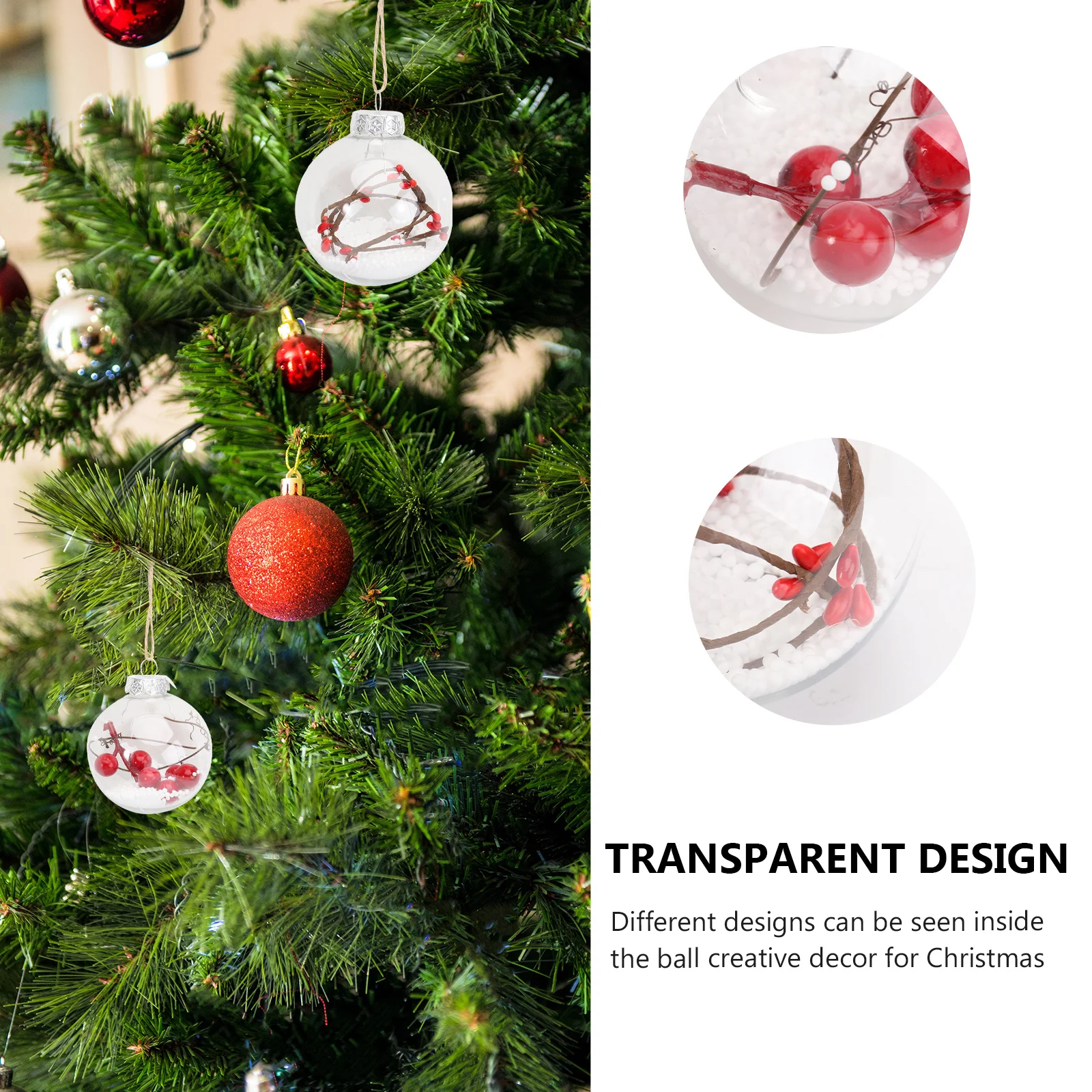 

6 Pcs Plastic Ball Christmas Hanging Balls Ornament Tree Ornaments Hangings Decor