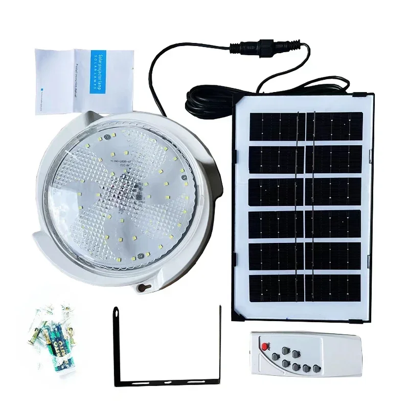 Solar Energy Ceiling Lamp 60W-500W Outdoor Indoor Solar-Power Lamp Aisle/corridor/courtyard Lighting with Remote Control