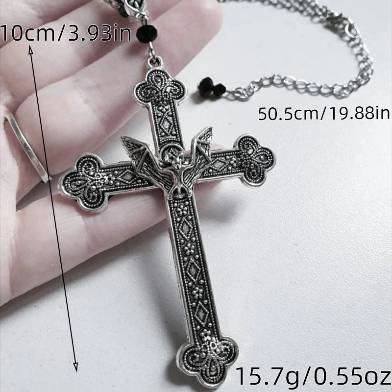 1pc Vintage Cross Bat Animal Diamond Flowers Bend Geometry Gothic Alloy Silver Color Necklace Pendant Woman Paert Prom Gift