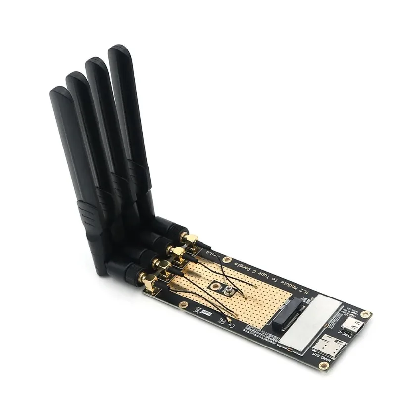 M.2(M.2) 3G/4G/5G Module to Type C /USB 3.0 Adapter with NANO SIM card Slot for RM500Q/RM500U /GM800/ SIM8200 Module view 3