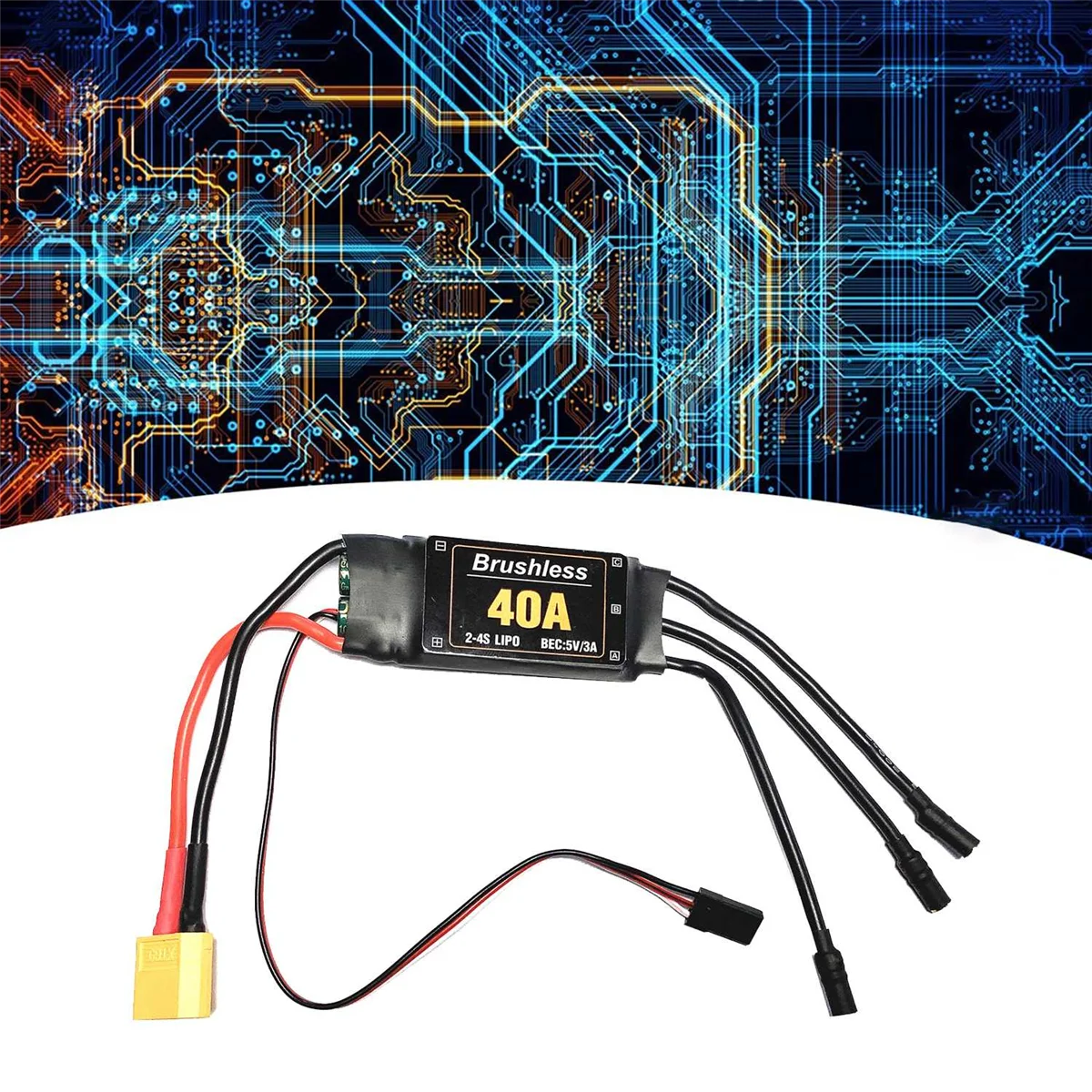 محرك 2-4S 40A بدون فرش ESC الطائرة بدون طيار أجزاء XT60 سرعة تحكم المحرك ل RC FPV كوادكوبتر هليكوبتر
