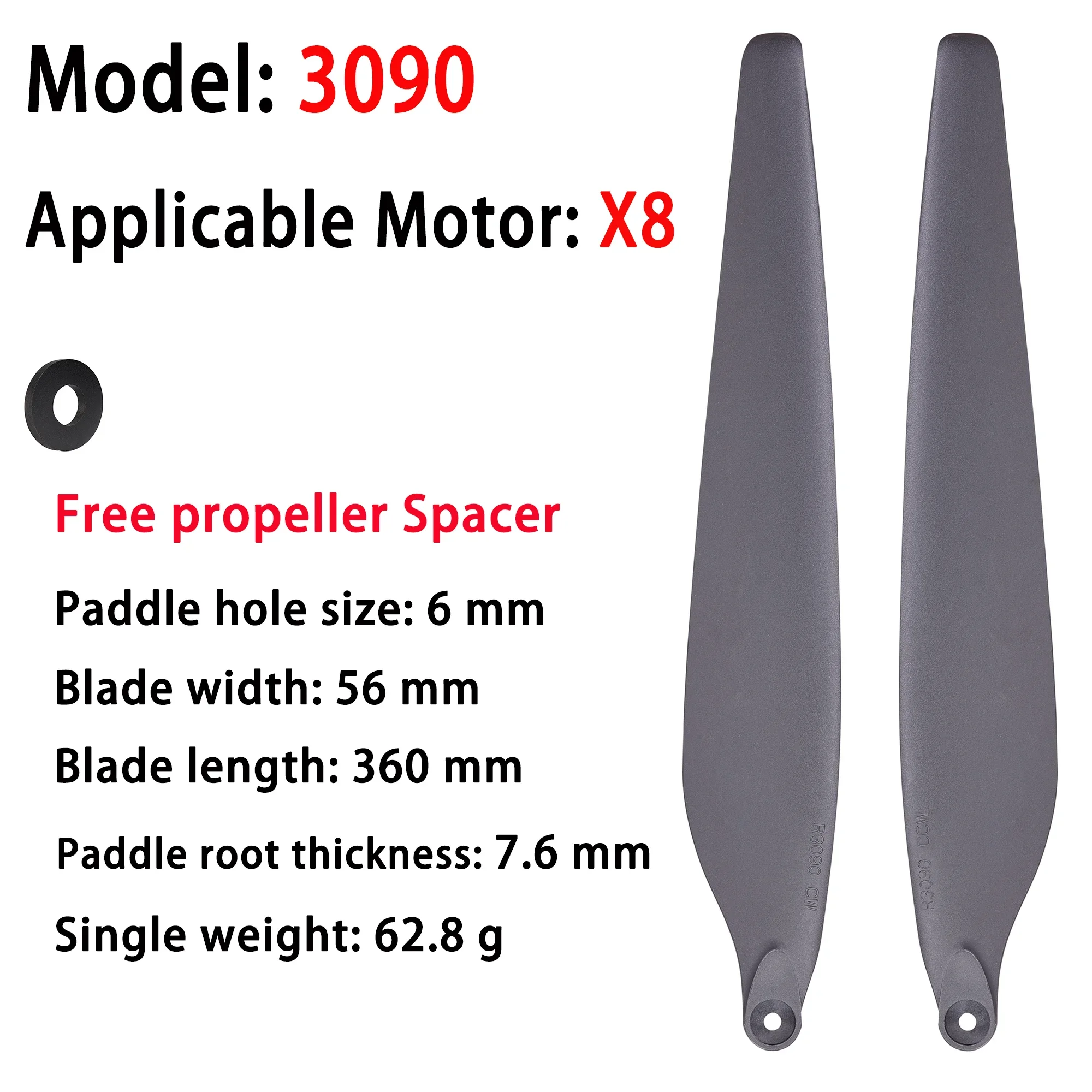 

3090 Carbon Nylon Propeller 30 Inch CW CCW Propellers For Hobbywing X8 Agricultural Protection Plant Drone Accessories