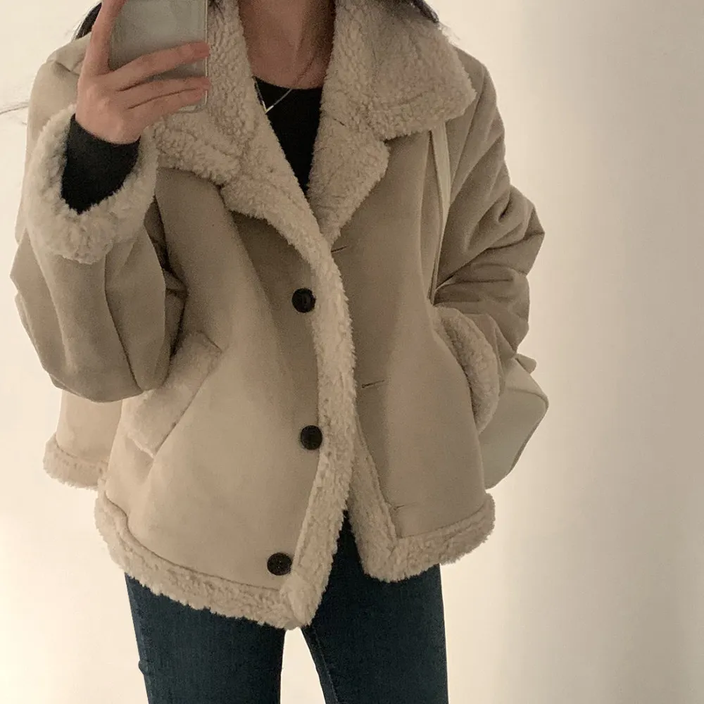 Fall Winter Thicken Wool Liner Coat Jacket for Women Loose Short Overcoat Warm Single Breasted Outerwears 2023