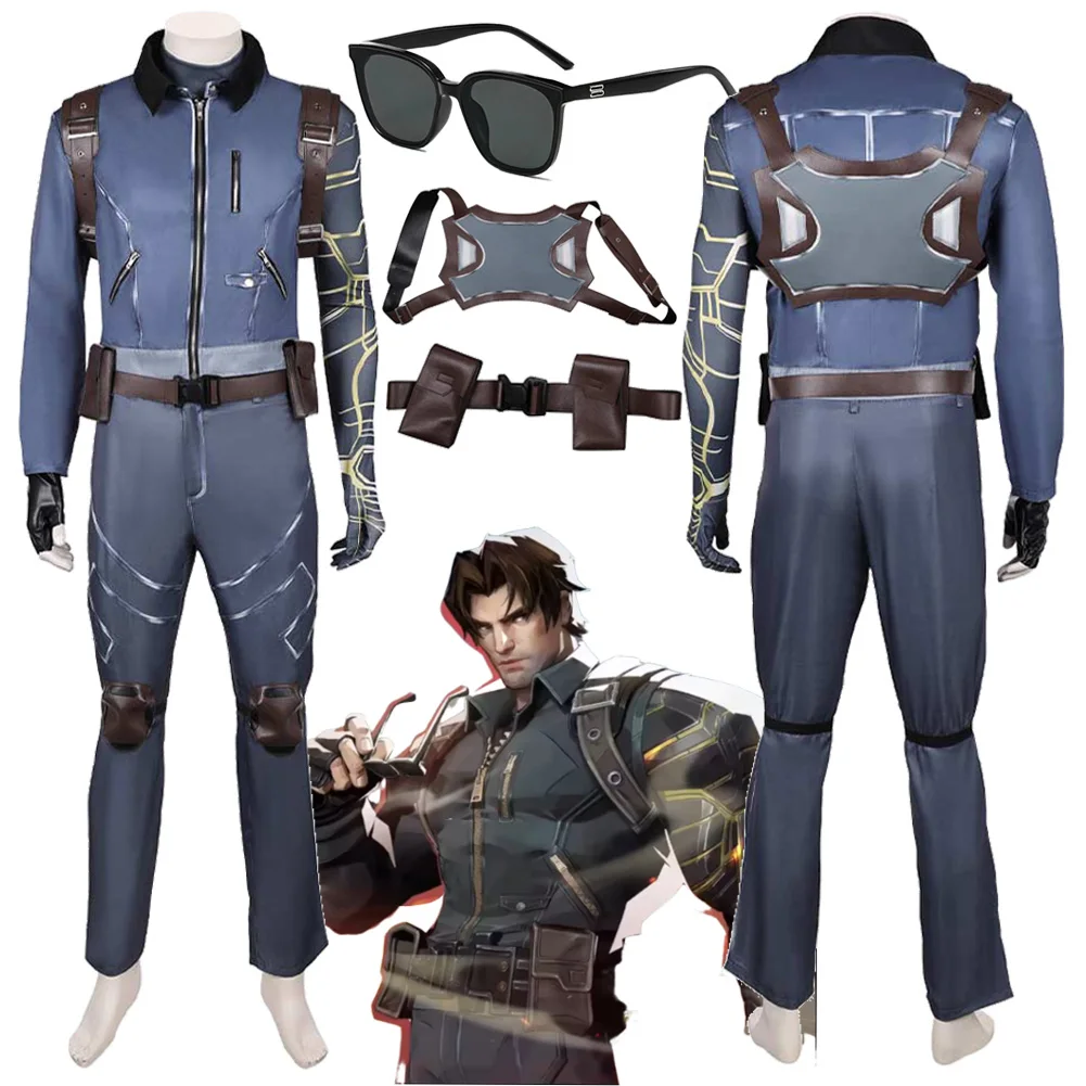 

Game Rival Cosplay Soldier Top Pants Coat Gloves Glasses Winter Clothing Halloween Carnival Party Suits Roleplay Costume Outfits