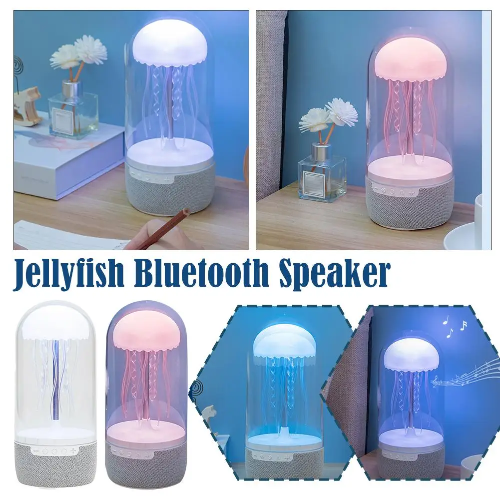 

Portable Jellyfish Colorful Lamp With Bluetooth Speaker Theater Stereo 3d Subwoofer Home Surround Sound System C9g7