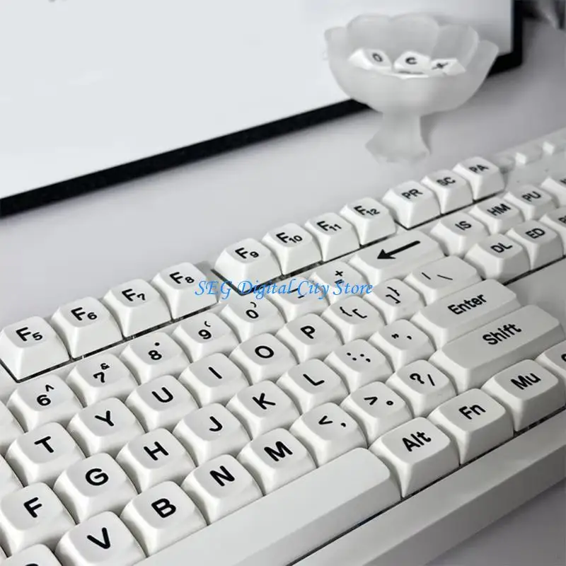 

U75B ThicK PBT Keycaps For 113 XDA Profile Keycaps for Mechanical Keyboard Comfortable and Efficient Typing White Keycaps