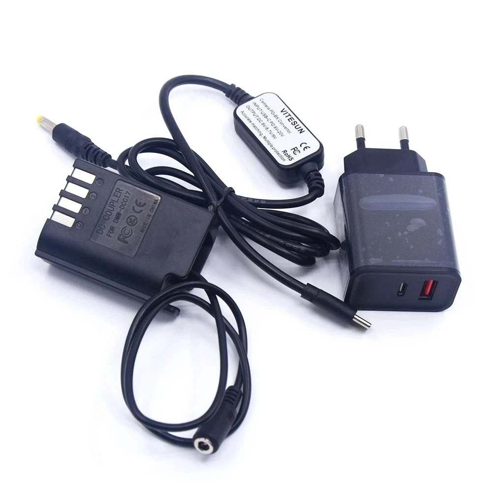 PD Charger USB C Adapter Power Cable DMW-BLK22 Dummy Battery DMW DCC17 DC Coupler for Panasonic Lumix S5 GH6 DC-S5 DC-S5K Camera