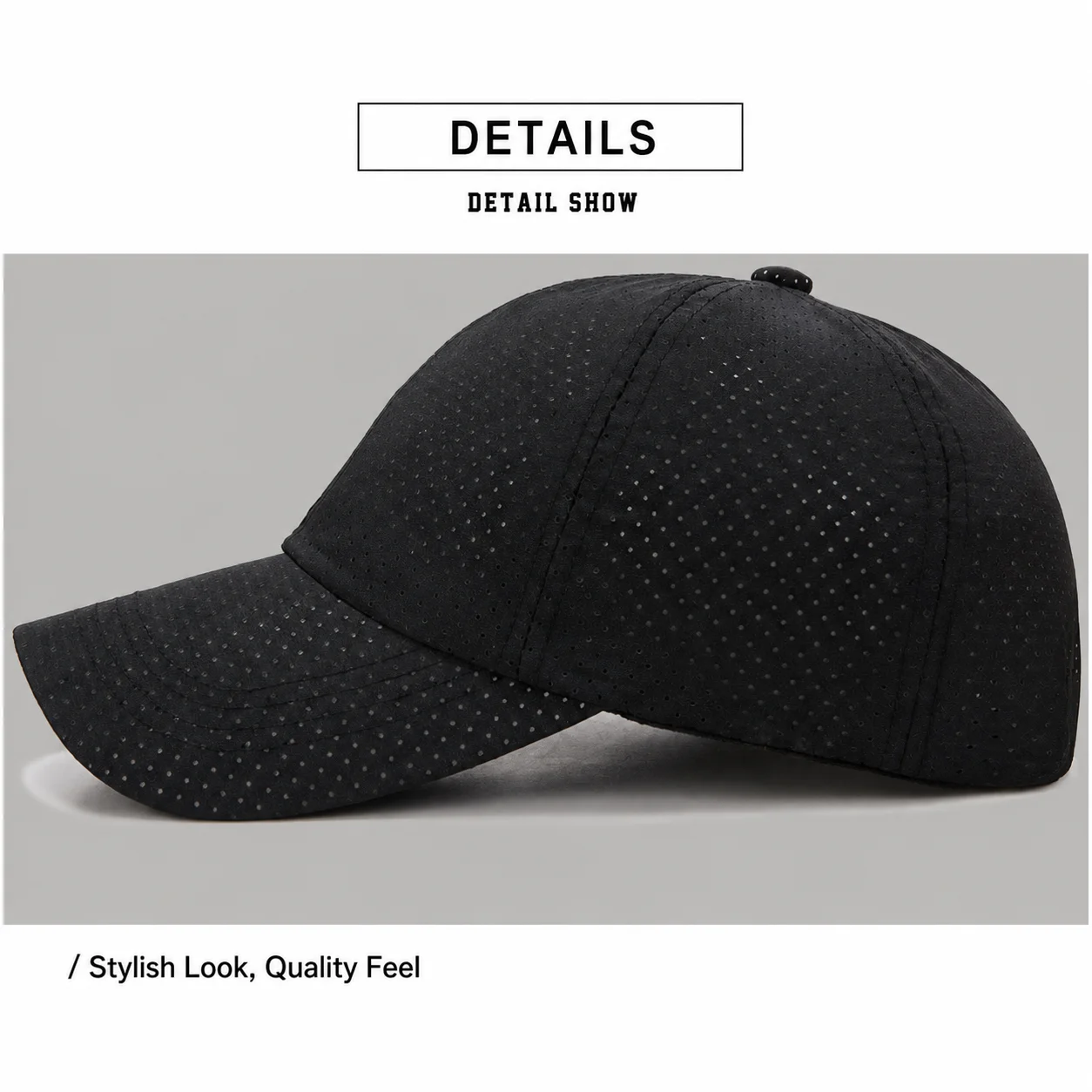 Baseballmütze, verstellbar, für Herren, Outdoor-Mütze, UV-Mütze, perforierter Sonnenhut für den täglichen Gebrauch, Outdoor-Sport, Angeln – Detail 8