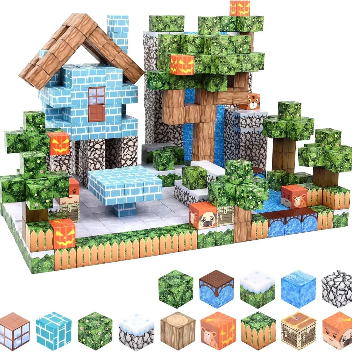 100個の磁気ビルディングブロック、磁気タイルビルドマグネットワールドセット、STEM感覚玩具、幼児、子供、女の子、男の子、3歳以上向け