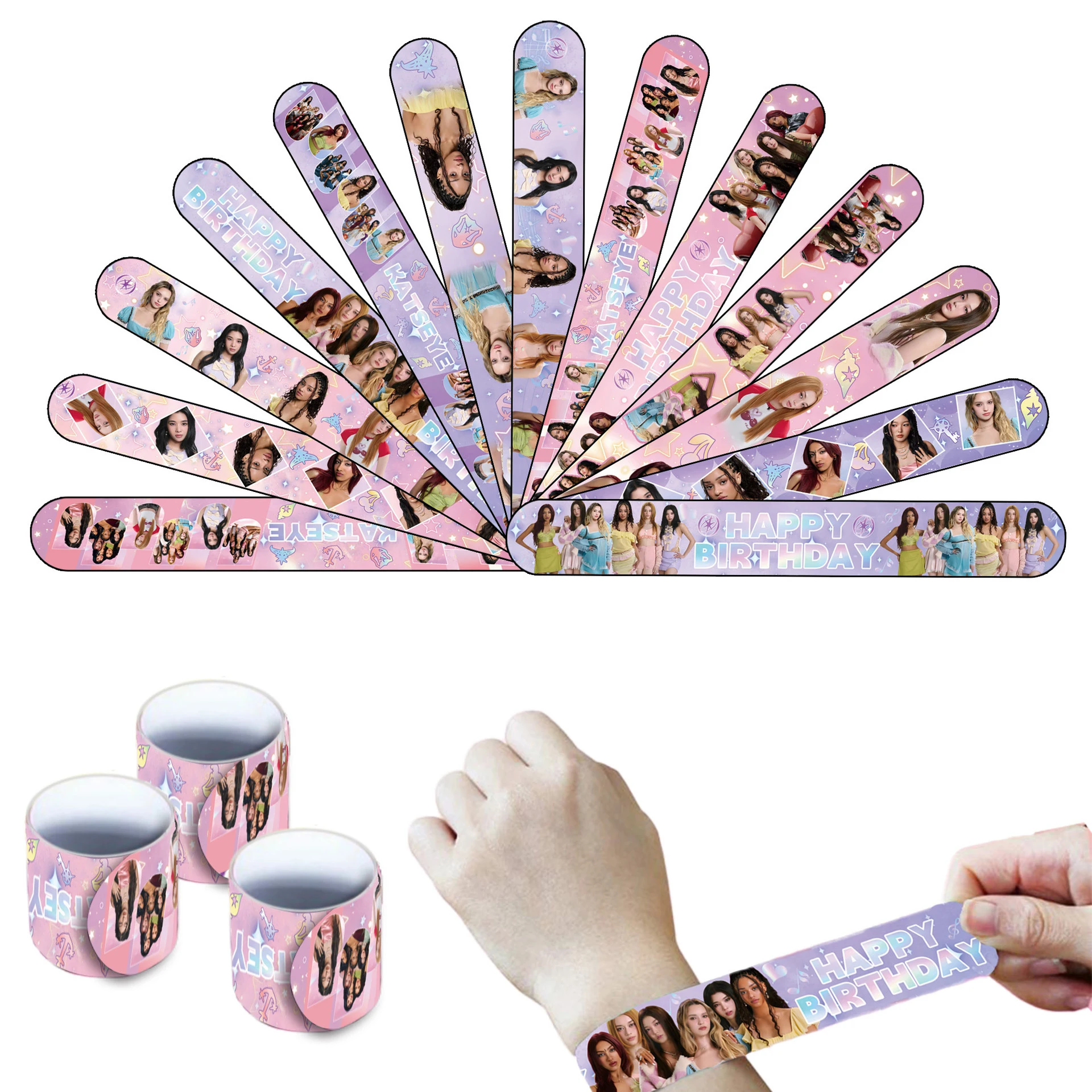 K&Katseye Idol-Themen Geburtstagsparty-Zubehör Tischdecke Teller Becher Ballon Armband Topper Banner für K-Pop-Fans Partydekoration – Detail 12