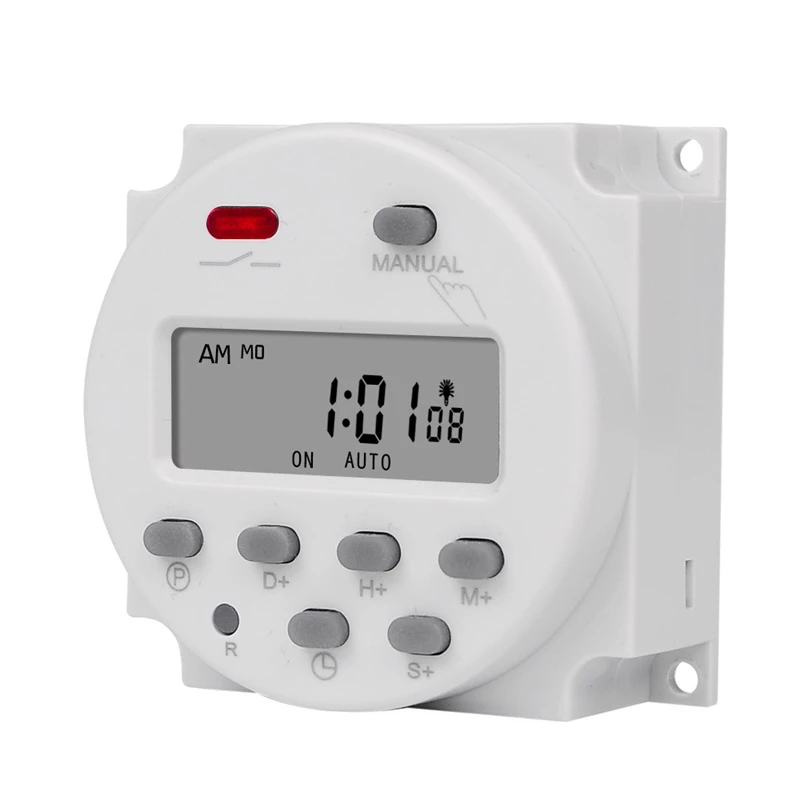 SINOTIMER 1 Second Interval 220V Digital LCD Timer Switch 7 Days Weekly Programmable Time Relay Programmer CN101S