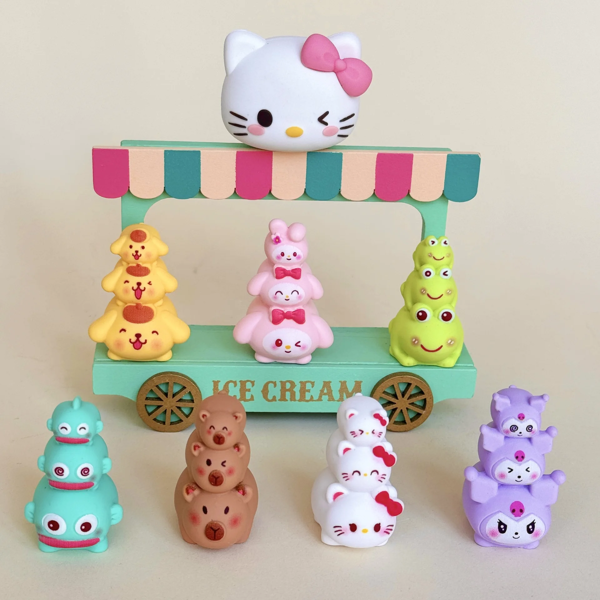 

7pcs Hello Kitty Desktop Figurines Cute Cartoon Car Decorations Office Ornaments Gifts for Men and Women DIY Accessories