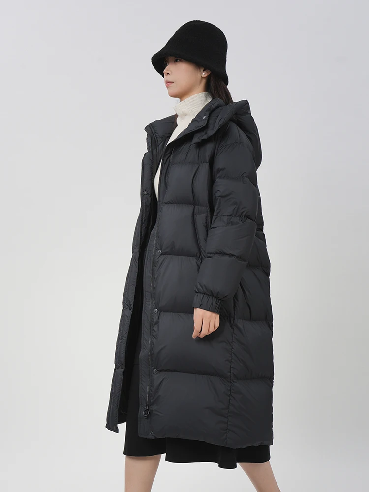 

Poetic Dr женское зимнее длинное пуховое пальто Thiened White Du Feather, повседневное универсальное уличное пальто с черепахой Ba