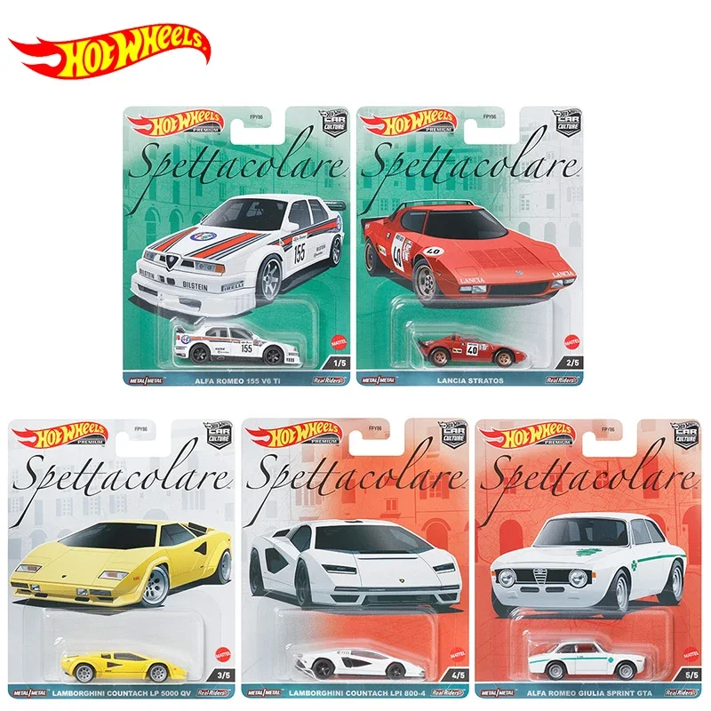 Genuine Hot Wheels Premium Car Culture Spettacolare Vehicles 1:64 Diecast Lamborghini Countach Alfa Romeo Toys for Boys Children