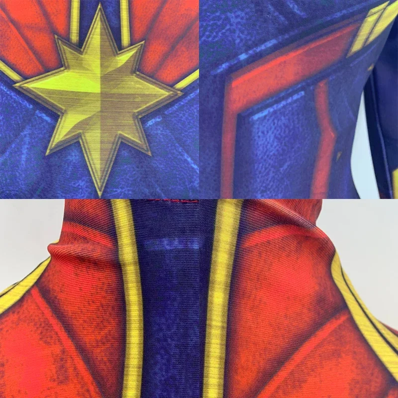 FC6Movie Version Captain Carol Danvers Cosplay Costume Zentai Superhero Bodysuit Suit Jumpsuits Women Costumes 3D Printing@FC8！