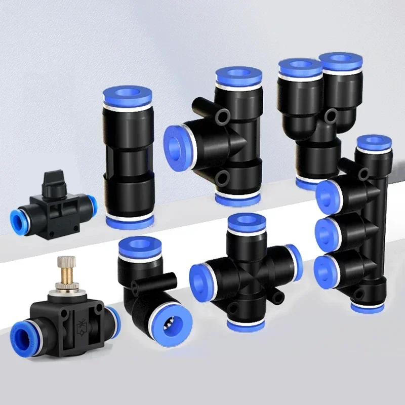 Pneumatic Fittings Pipe Connectors Quick Release Connector PU PY PK PE PV SA  Air Tube 4mm 6mm 8mm 10mm Push In Hose Couping