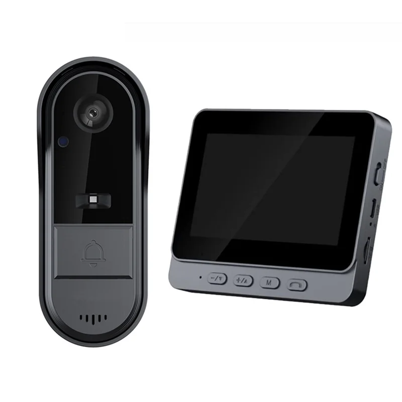 新しいワイヤレス防水ビジュアルドアベル IR ナイトビジョンドアベル HD 4.3 インチ IPS スクリーンビデオスマートホームドアベルカメラ