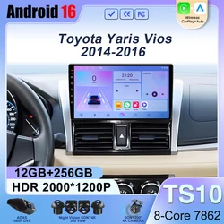Android 14 Autoradio Per Toyota Yaris Vios 2014 2015 2016 Unità Stereo Lettore Multimediale di Navigazione GPS BT Carplay Android Auto