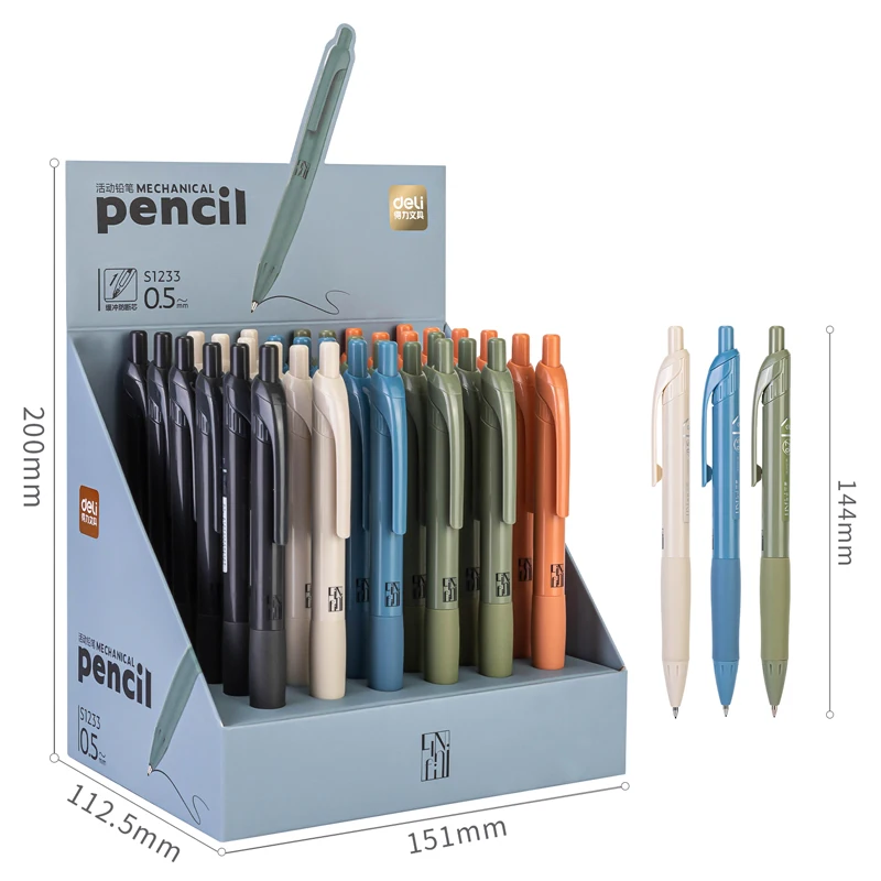 Deli – crayon mécanique 0.5mm 0.7mm, fournitures scolaires, papeterie de bureau, outils de croquis, crayon de haute qualité