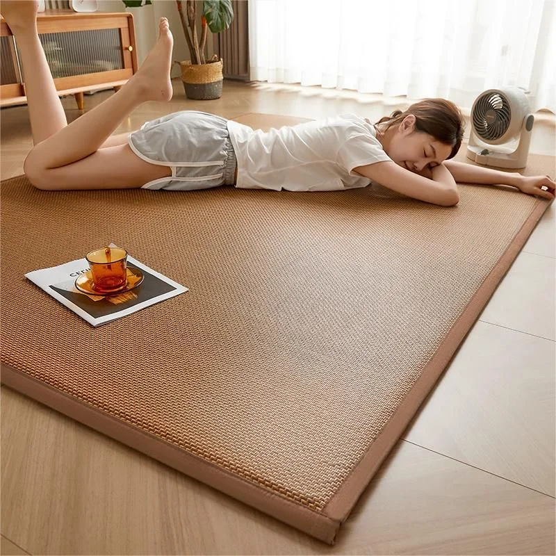Bamboo Carpet Japanese Tatami Mat Design Area Rugs Breathable Bedroom Living Room Anti-Skid Washable Home Floor Rug Rectangle