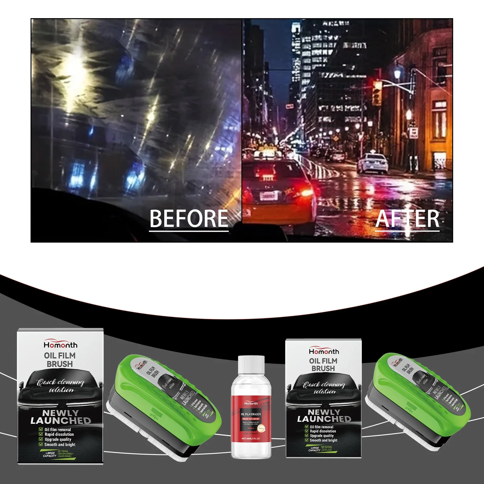 

Oil Film Brush Car Glass Cleaner Car Windshield Water Repellent