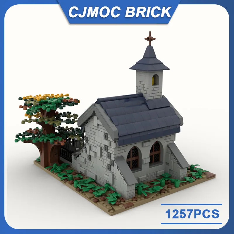 MOC 1257pcs Building Blocks Medieval Chapel Model DIY Bricks Technology Creative Assembly Toys Kids Collector Gifts