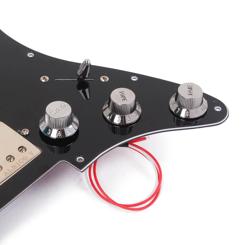 Electric Guitar Prewired Pickguard Black Alnico 5 Chrome Pickup SSH Scratchplate for Guitar Parts Replacement