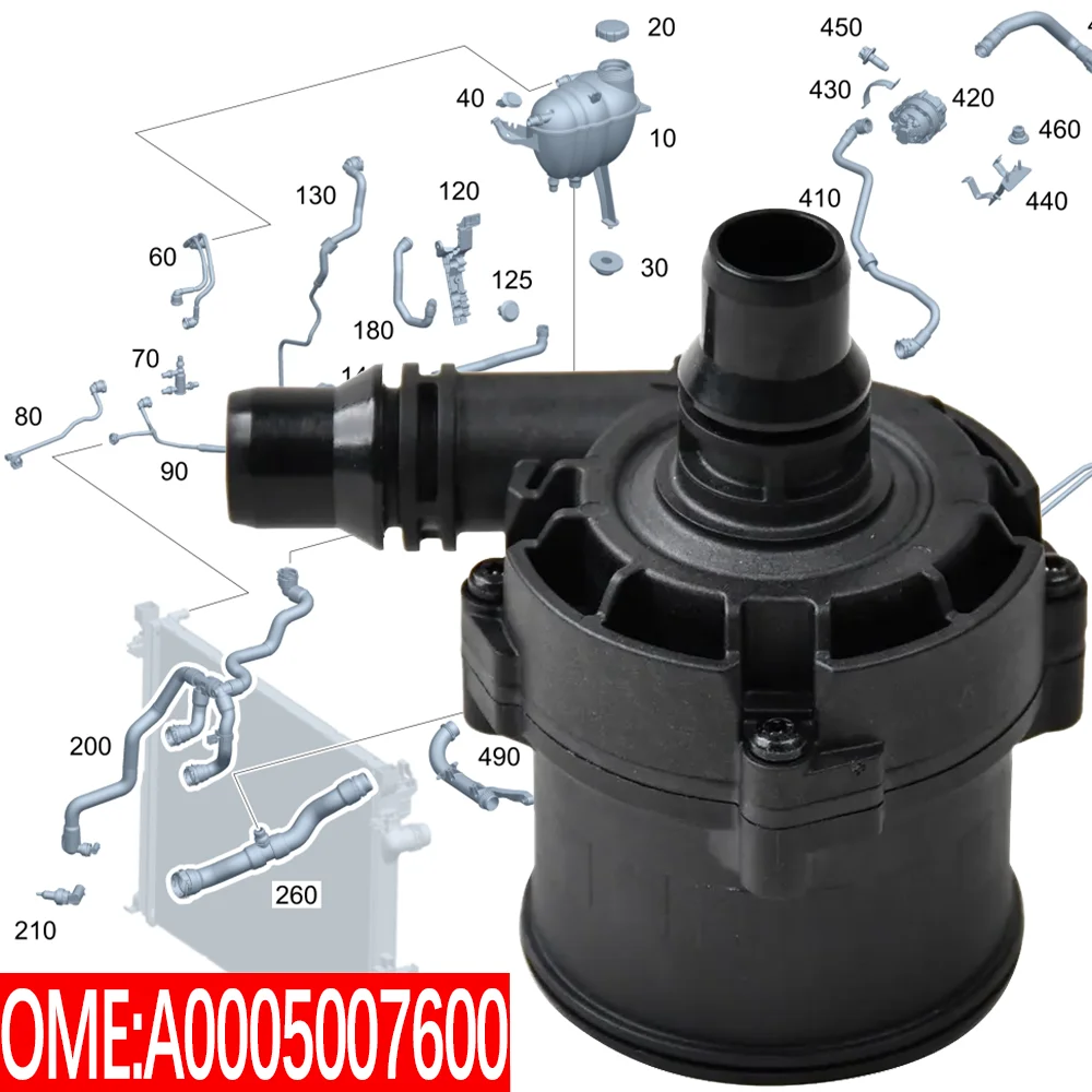 A0005007000 For Mercedes Benz C167 V167 W205 S206 C300 AMG C63 GLE350 GLE450 GLS480 GLC260 E200 Electric 12V Water Pump Cooling