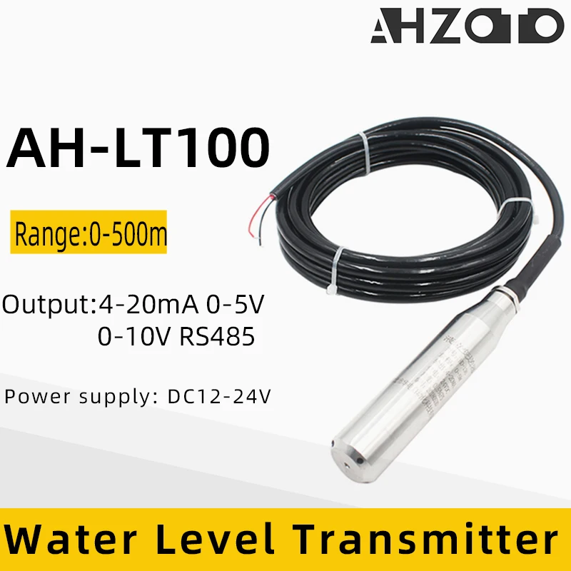 Water Pressure Level Sensor 0-500m Range Hydrostatic Prode 4-20mA 0-5V 0-10V RS485 Signal Output Liquid Level Transmitter