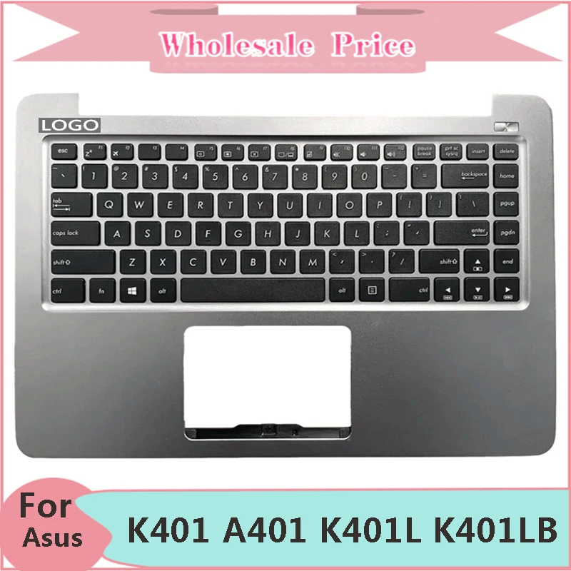 

New Original For Asus K401 A401 K401L K401LB U4000 Laptop Palmrest Case Keyboard US English Version Upper Cover