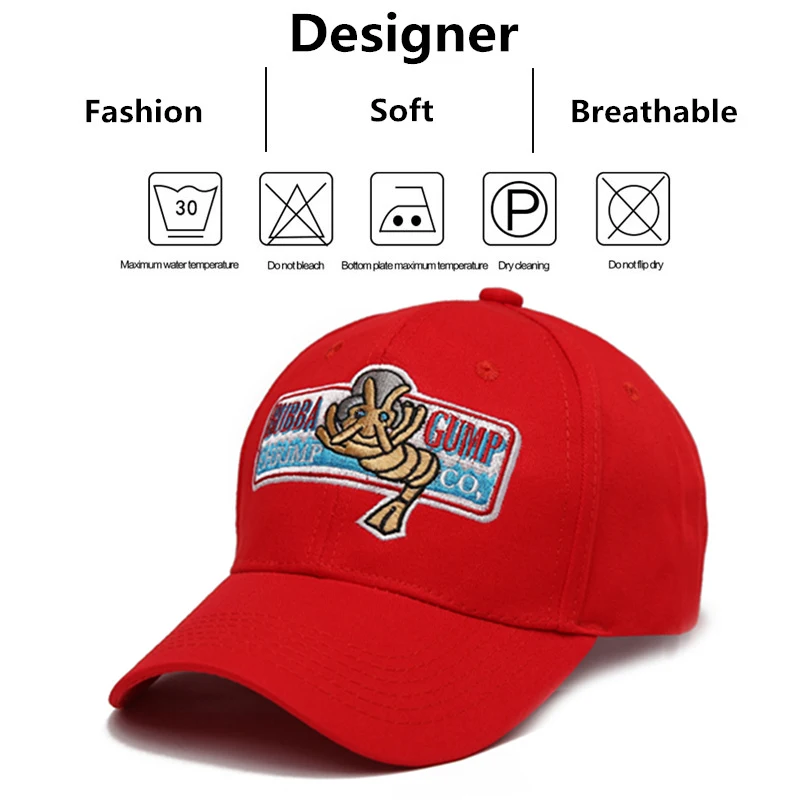 Fashion Forrest Gump Embroidery Hip Hop Hats Outdoor Adjustable Casual Baseball Caps Sunscreen Hat