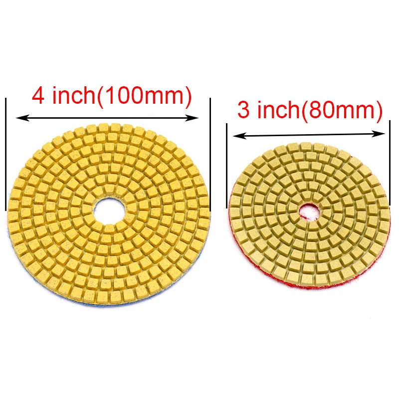 Dischi abrasivi flessibili per tamponi diamantati da 3 pollici e 4 pollici per tamponi per lucidatura per pavimenti in calcestruzzo di pietra di marmo di granito s 50 ~ 5000 #