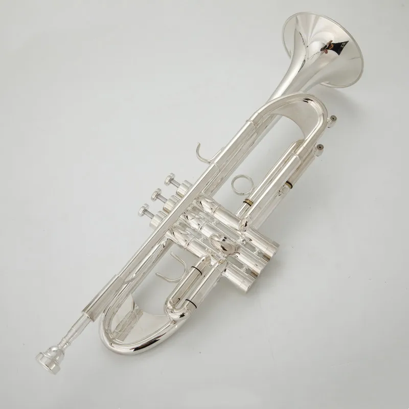 Hot Sell TR 600GS Trumpet B Flat Silver Plated Professional Trumpet Musical Instruments with Case Free Shipping