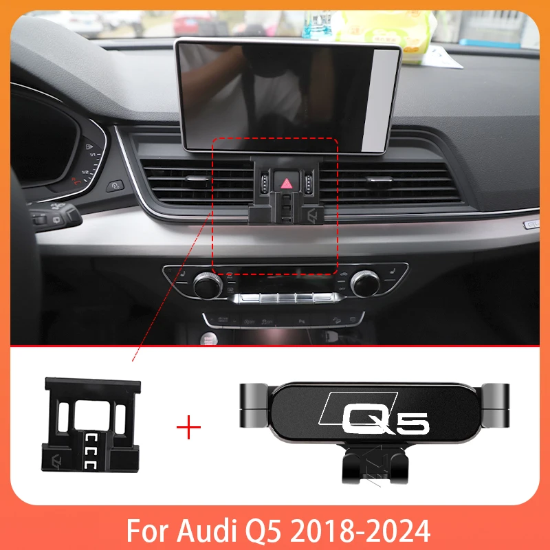 Phone Holde Car For Audi Q5 FY Sportback 2019-2024 Mobile Support Special Fixed Bracket GPS Base Mount Stand Interior Accessorie