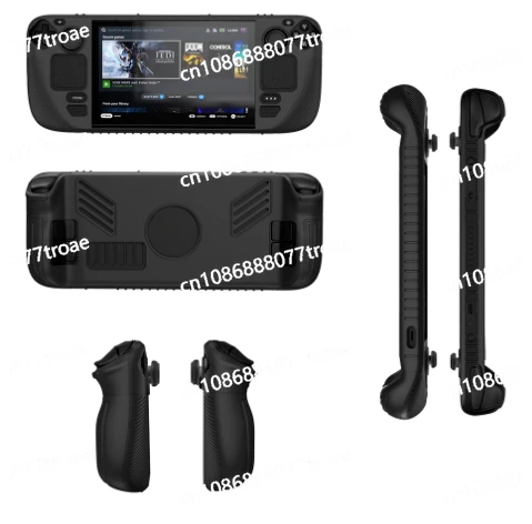 Steam deck handheld game console, silicone protective cover and 4 button dust cover, anti slip, dustproof and anti drop