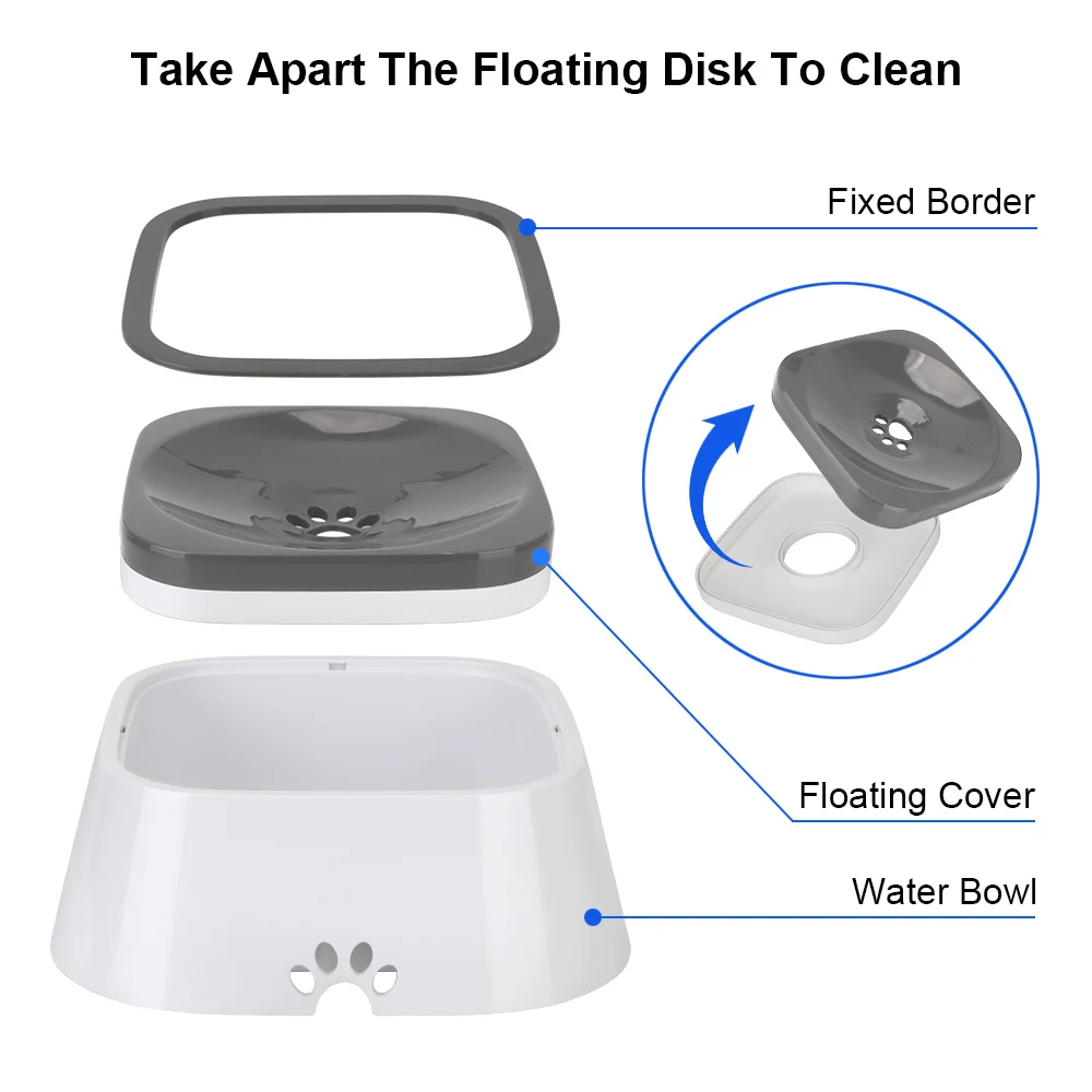 مكافحة تجاوز نافورة الحيوانات الأليفة تحمل وعاء عائم لوازم الكلاب 1.5L القط الكلب وعاء الماء منتجات الحيوانات الأليفة #2